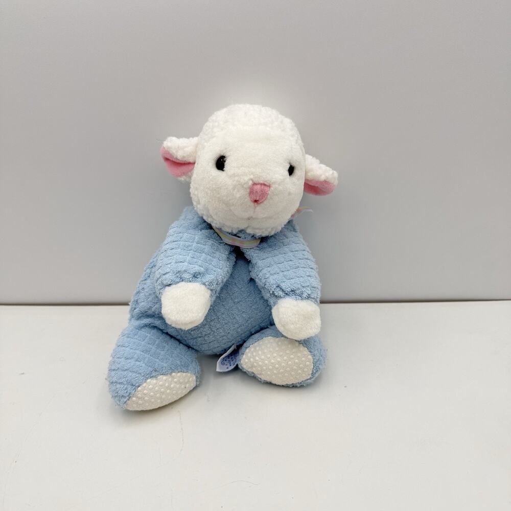 Vtg 80s 90s Eden Blue Thermal Lamb Baby Plush Laying‎ Waffle Weave Pajama Clean